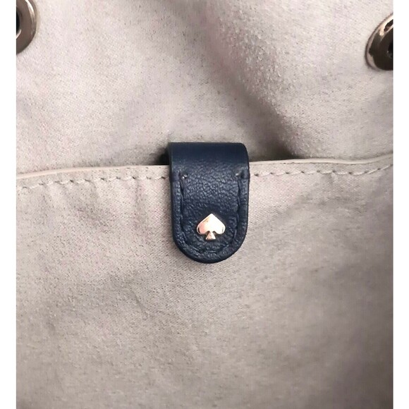 Kate Spade New York Grab Bucket Crossbody Lt Blue/Navy Pebbled Leather - Picture 14 of 15